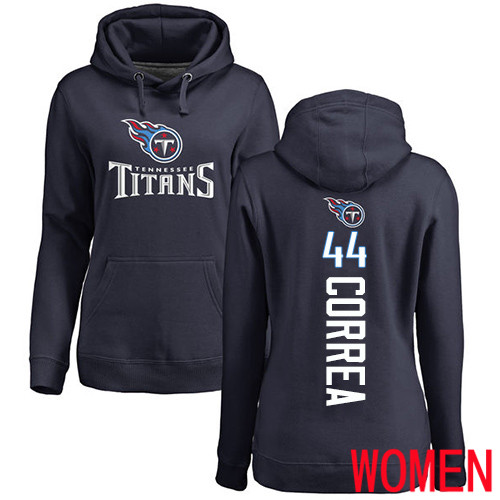 Tennessee Titans Navy Blue Women Kamalei Correa Backer NFL Football #44 Pullover Hoodie Sweatshirts->nfl t-shirts->Sports Accessory